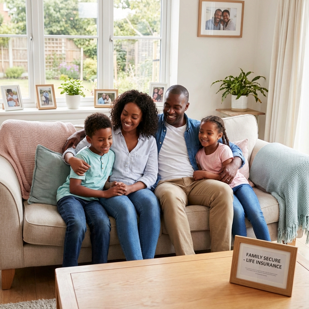 Happy family enjoying insurance protection